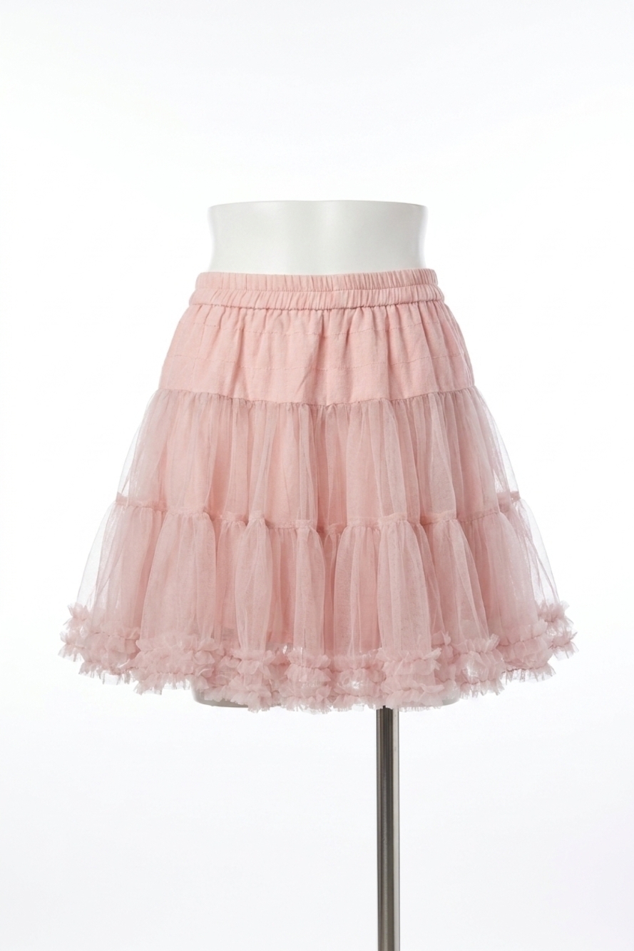 NEW BLUIVY ruffle tiered tulle tutu mini skirt in dusty pink